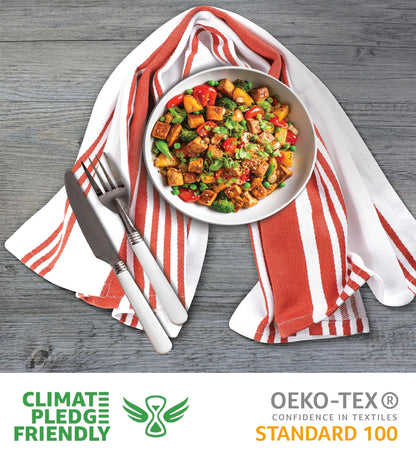 Urban Villa Cotton Kitchen Towels | TRUE Shift Eco Towels (20″×30″, Striped, Mitered)