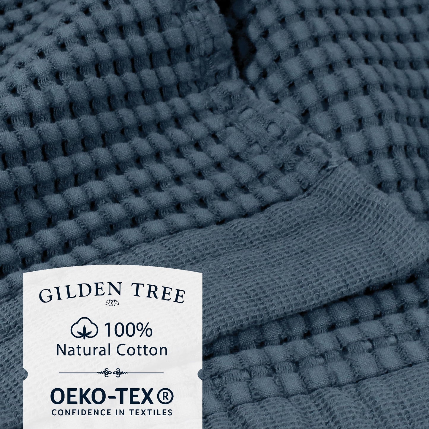 Gilden Tree Bathroom Mat: 100% Absorbent Cotton Waffle Weave