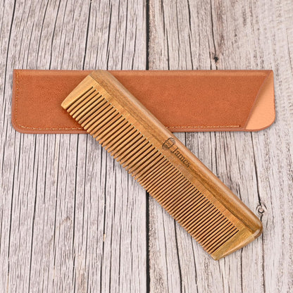 Handmade Green Sandalwood Wooden Comb, Anti-Static & Vegan – Onedor
