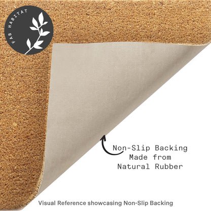 Fab Habitat Minimalist Natural Coir & Rubber Non-Slip Doormat