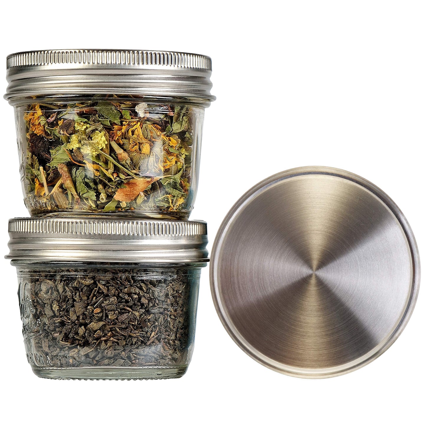 316 Surgical Stainless Steel Mason Jar Lids - Wide Mouth (12-Pack)