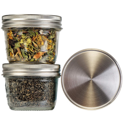 316 Surgical Stainless Steel Mason Jar Lids - Wide Mouth (12-Pack)