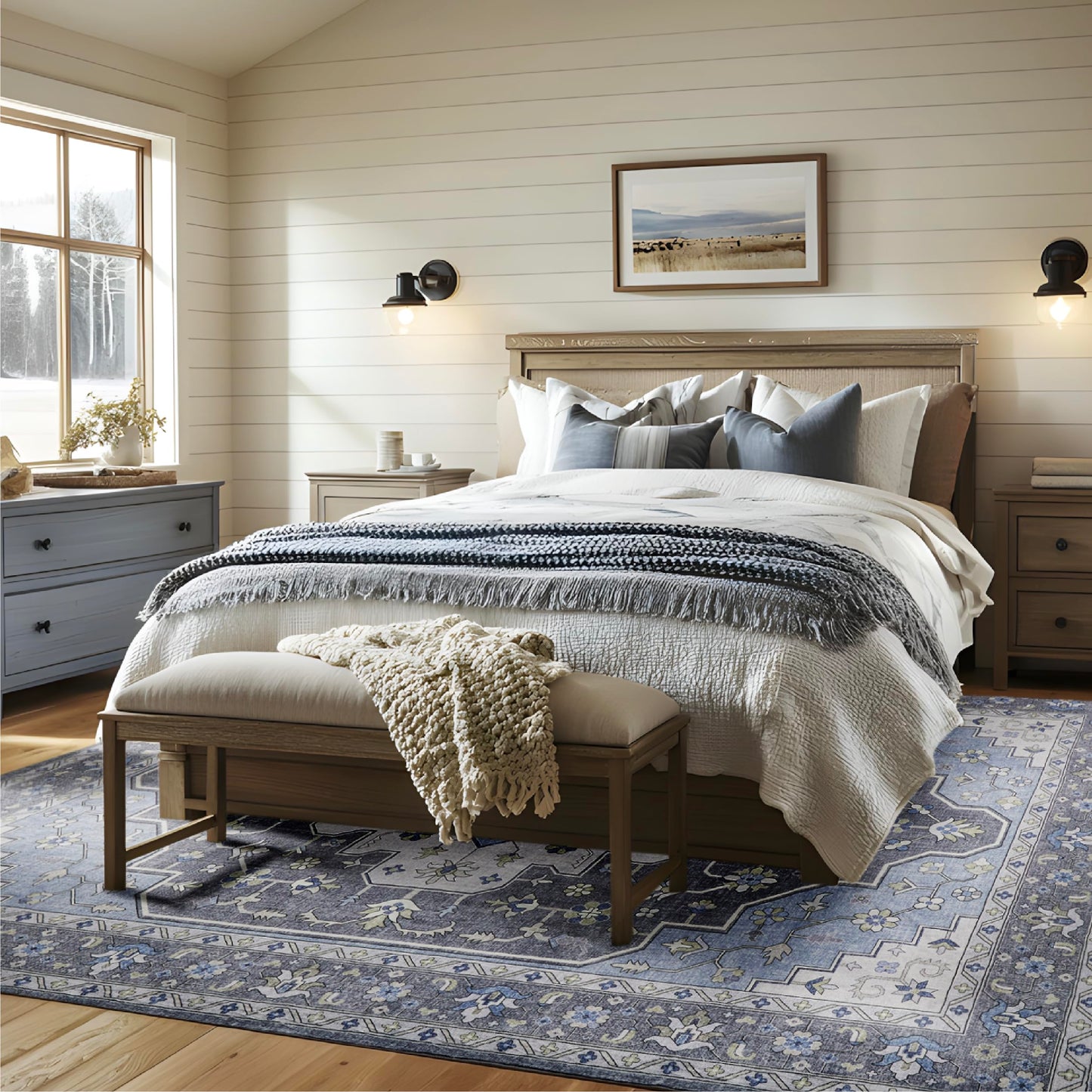 Bedsure OEKO-TEX Certified Machine Washable Faux Wool Area Rug