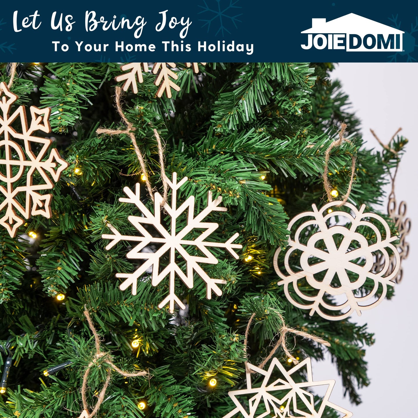 36 Pcs Natural Wood Snowflake Ornaments: Non-Toxic, Child Safe DIY Embellishments for Christmas