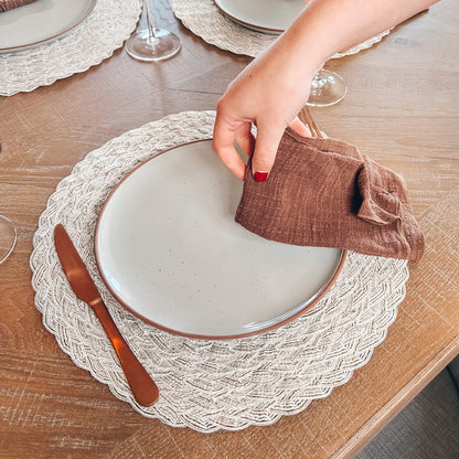 Mora Artisan Matte Ceramic Dinner Plates, Set of 6 (10 inch)
