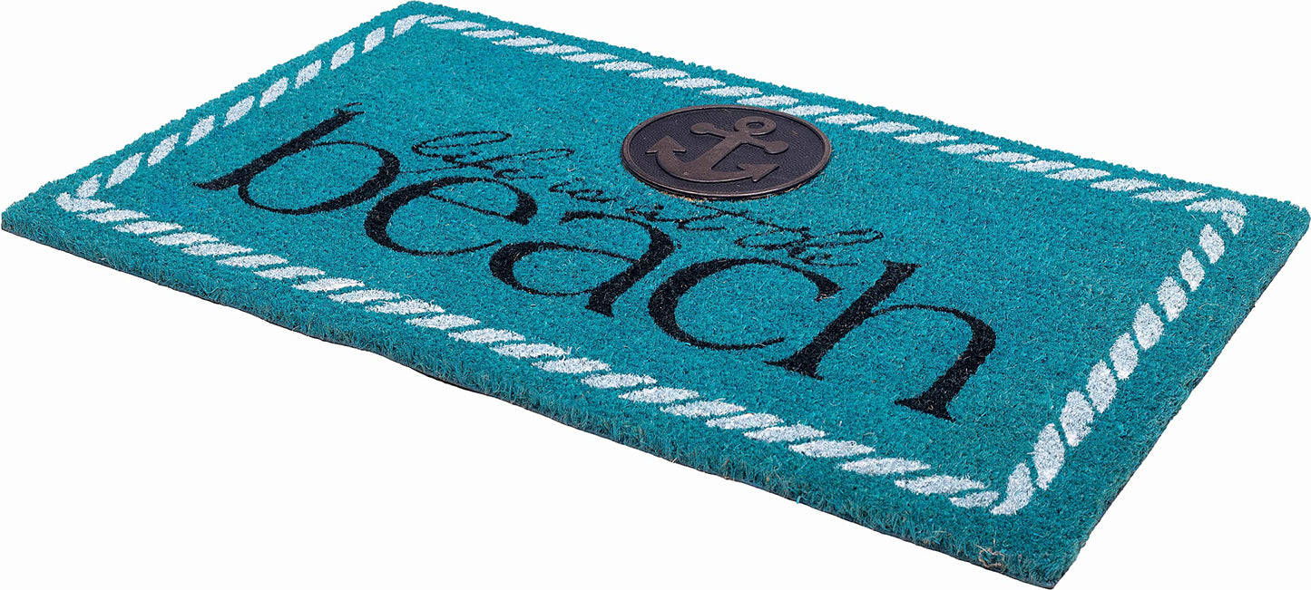 Fab Habitat Minimalist Natural Coir & Rubber Non-Slip Doormat