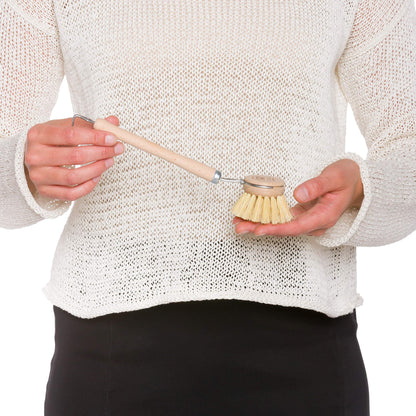 Redecker Tampico Fiber Bristle Dish Brush | TRUE Shift Wooden Kitchen Scrub