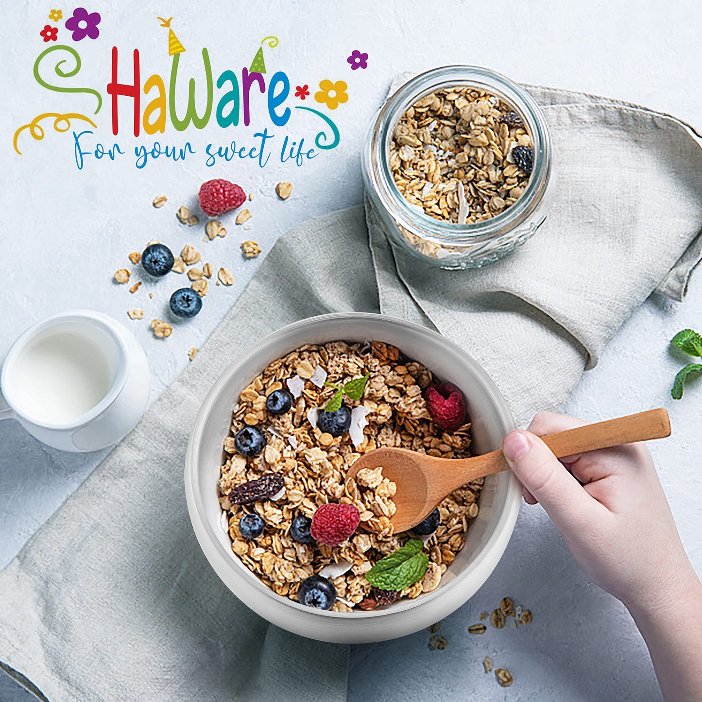 HaWare Stainless Steel Bowls: 18/8 Double-Walled Purity