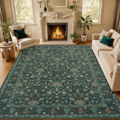 Vibrug Coastal Medallion OEKO-TEX Certified Washable Area Rug
