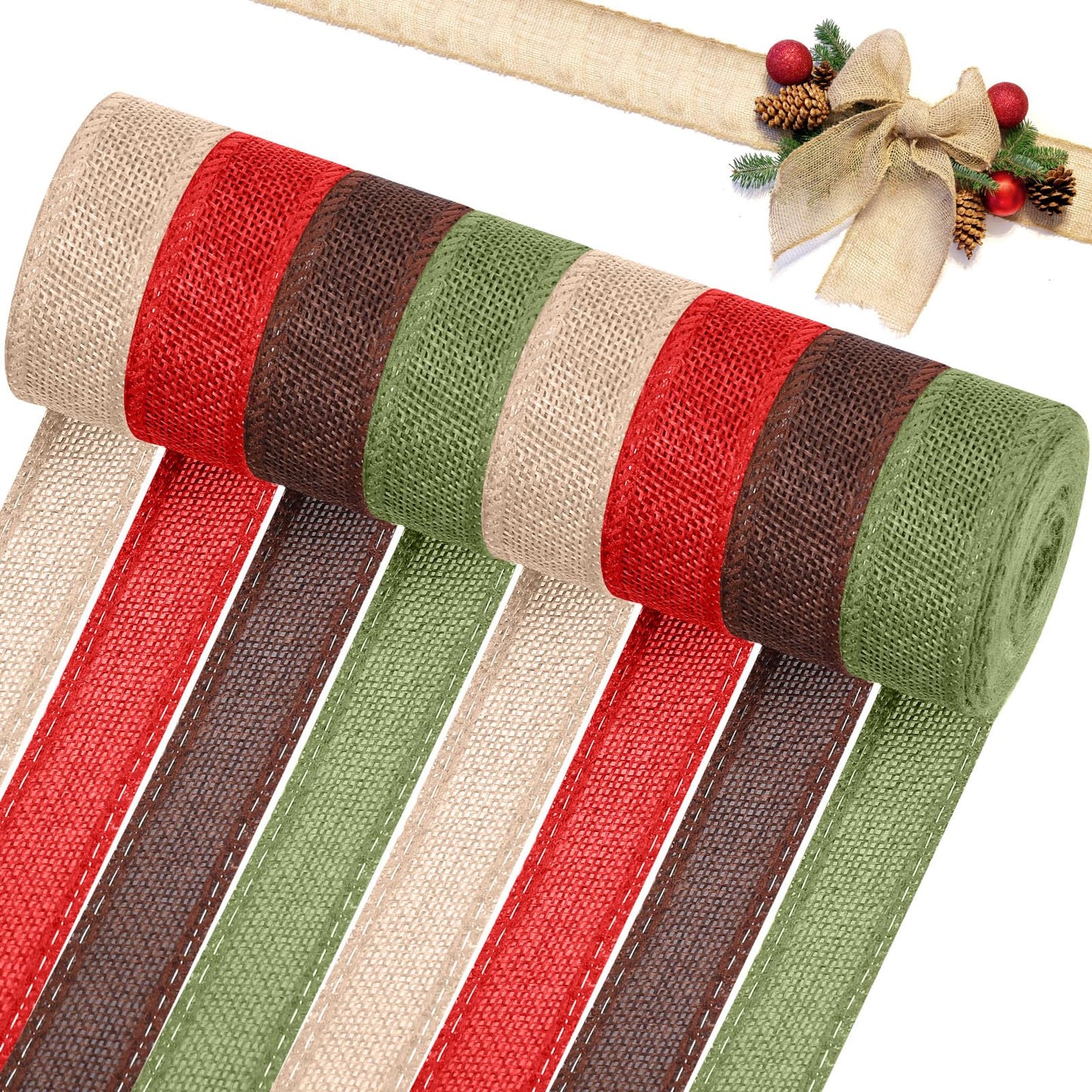 Extended 12-Yard Burlap Ribbon: Natural Wired Edge for Permanent, Handmade Bows & Garlands