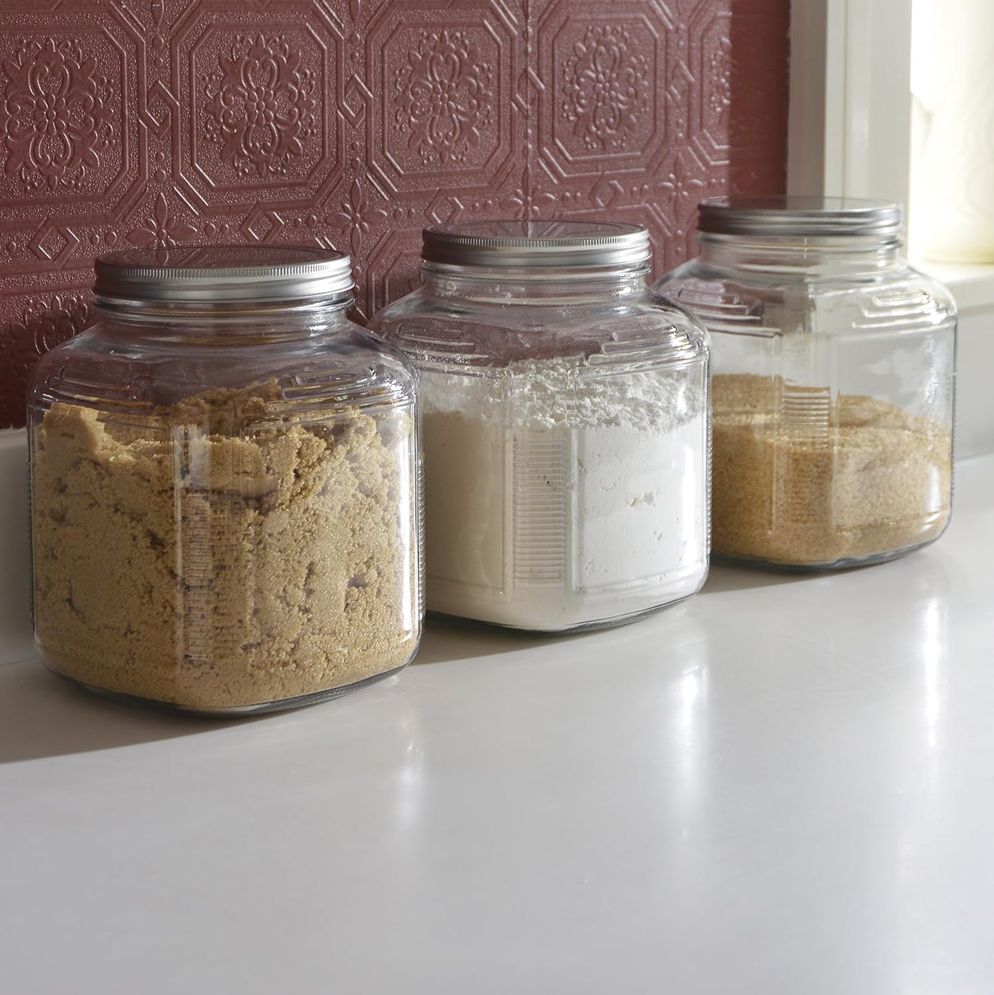 Anchor Hocking 1-Gallon Glass Cracker Jars with Aluminum Lids (Set of 4)