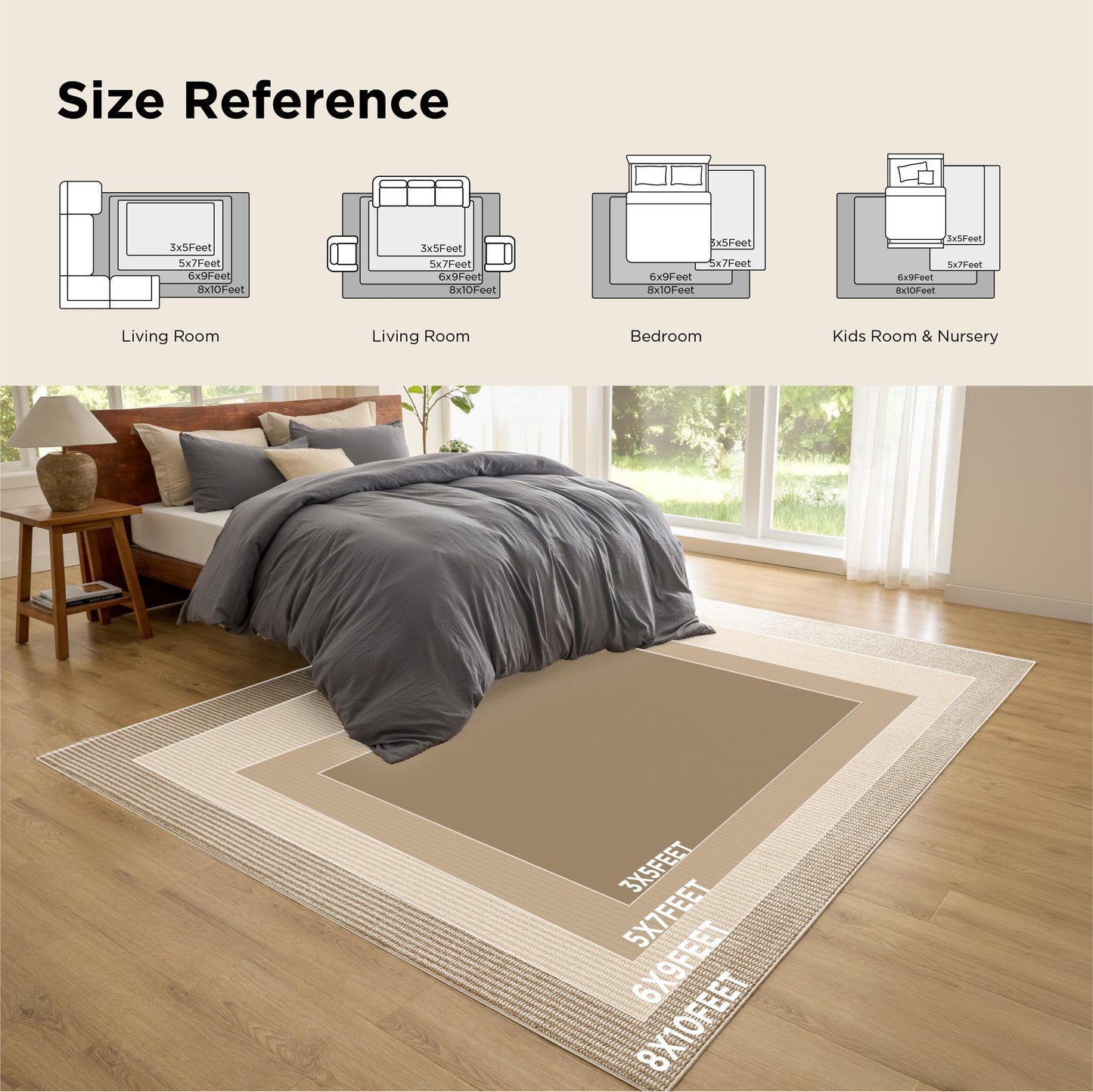 Bedsure OEKO-TEX Certified Machine Washable Faux Wool Area Rug