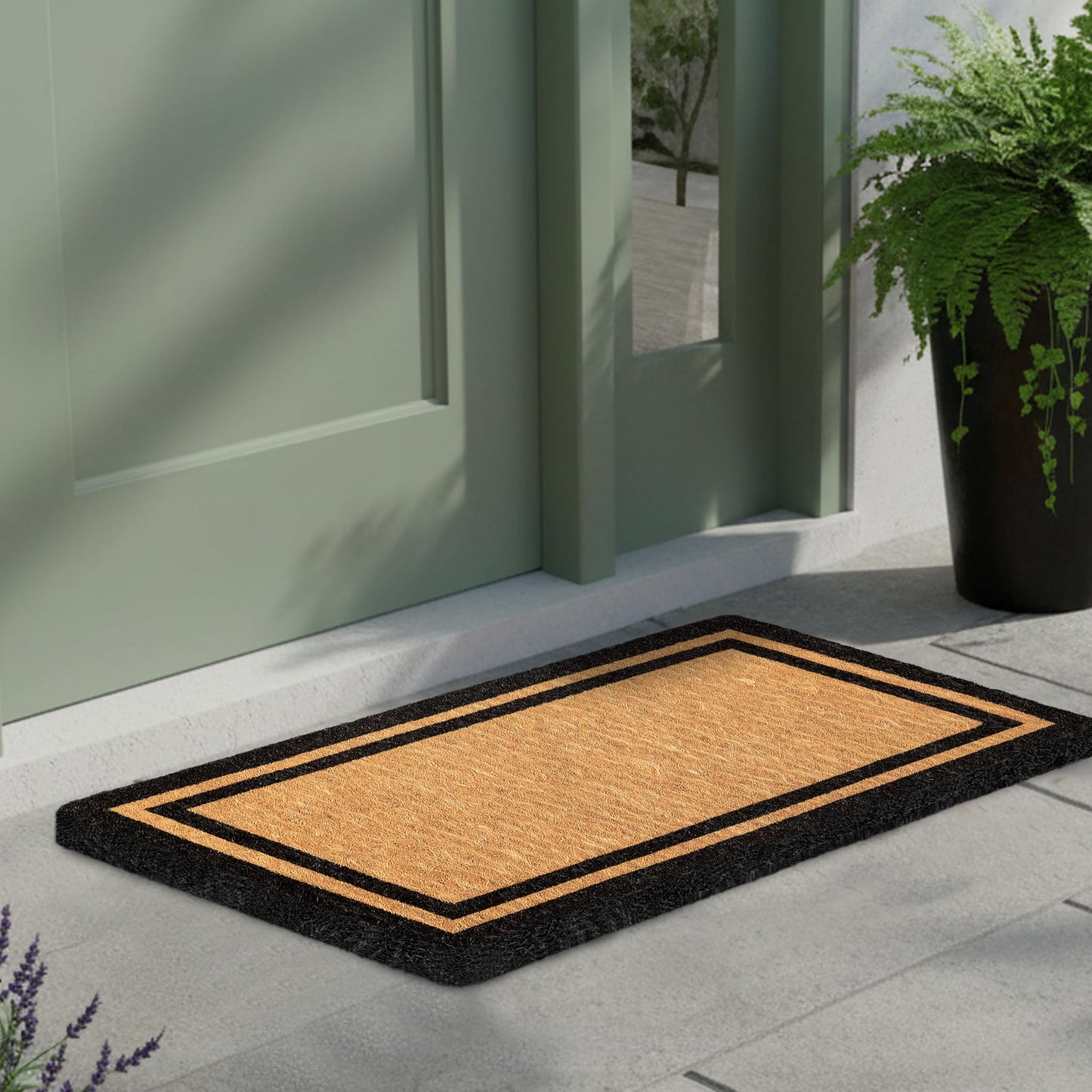 Fab Habitat Minimalist Natural Coir & Rubber Non-Slip Doormat