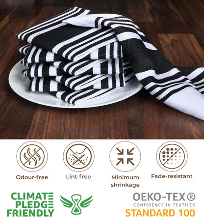 Urban Villa Cotton Kitchen Towels | TRUE Shift Eco Towels (20″×30″, Striped, Mitered)