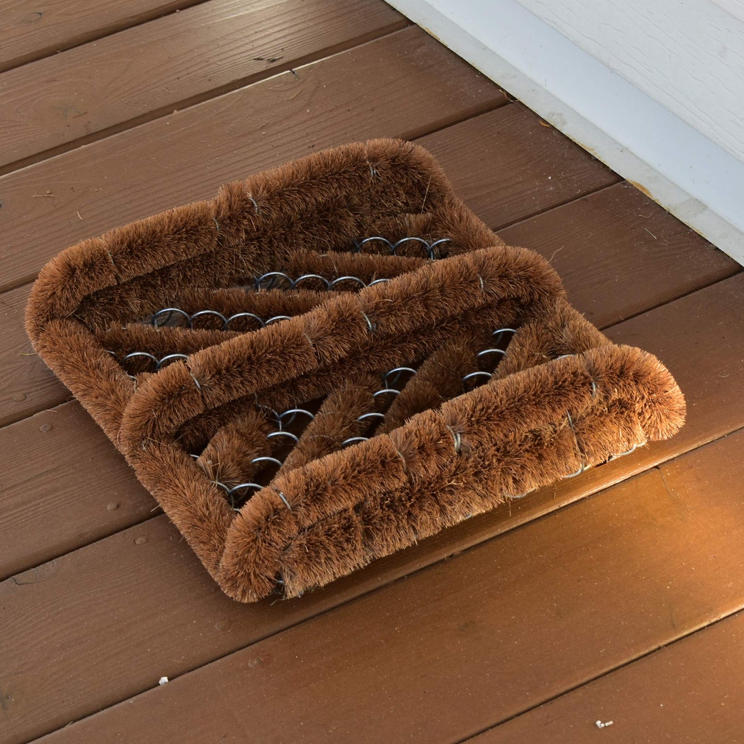 NINAMAR Natural Coir Boot Scraper Door Mat (13 × 12 in) | TRUE Shift Eco Boot Scrubber Mat