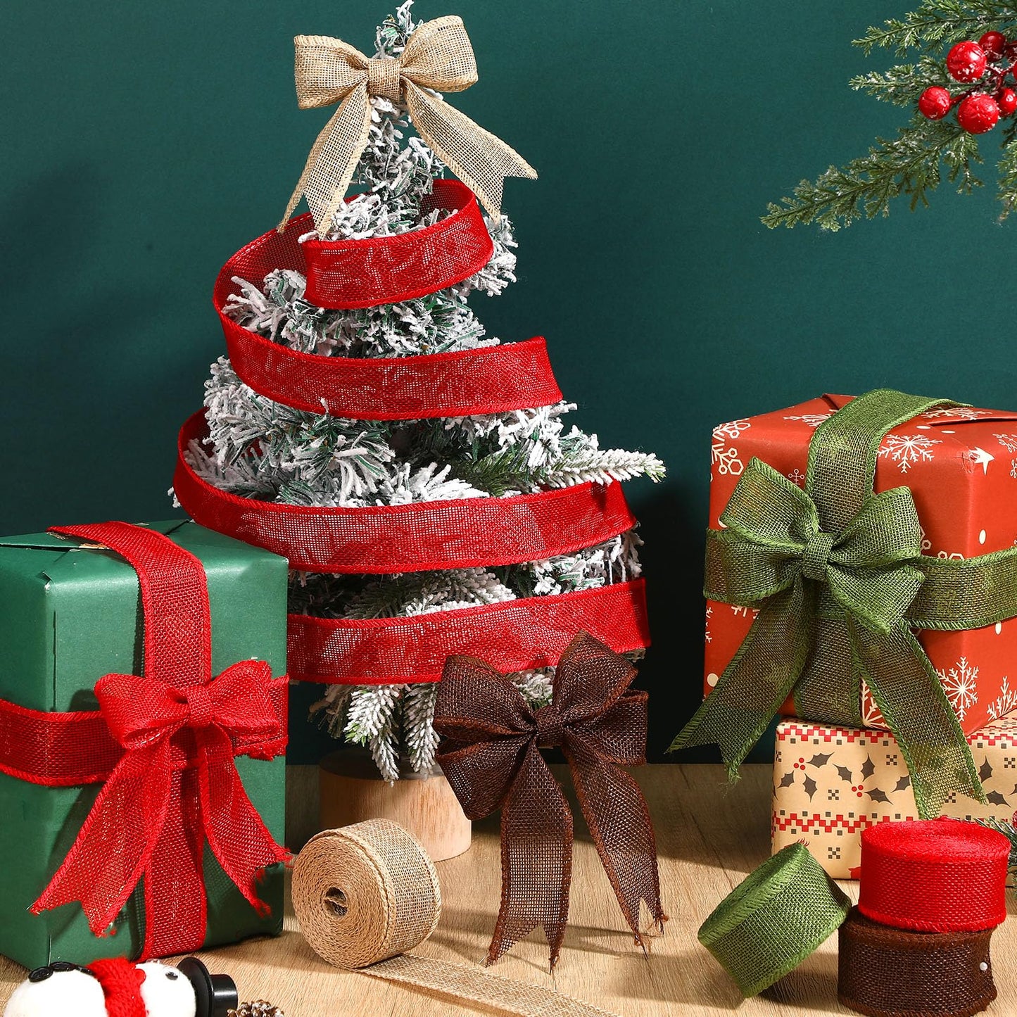 Extended 12-Yard Burlap Ribbon: Natural Wired Edge for Permanent, Handmade Bows & Garlands