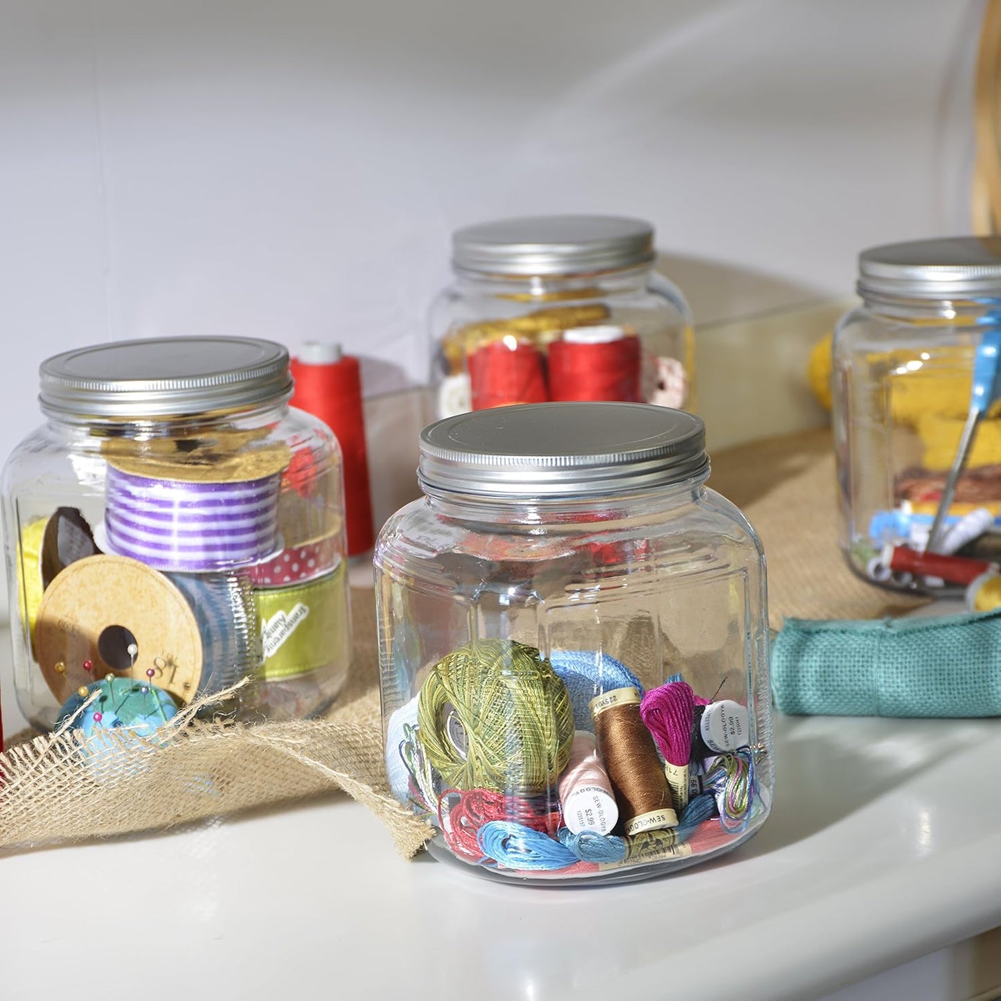 Anchor Hocking 1-Gallon Glass Cracker Jars with Aluminum Lids (Set of 4)