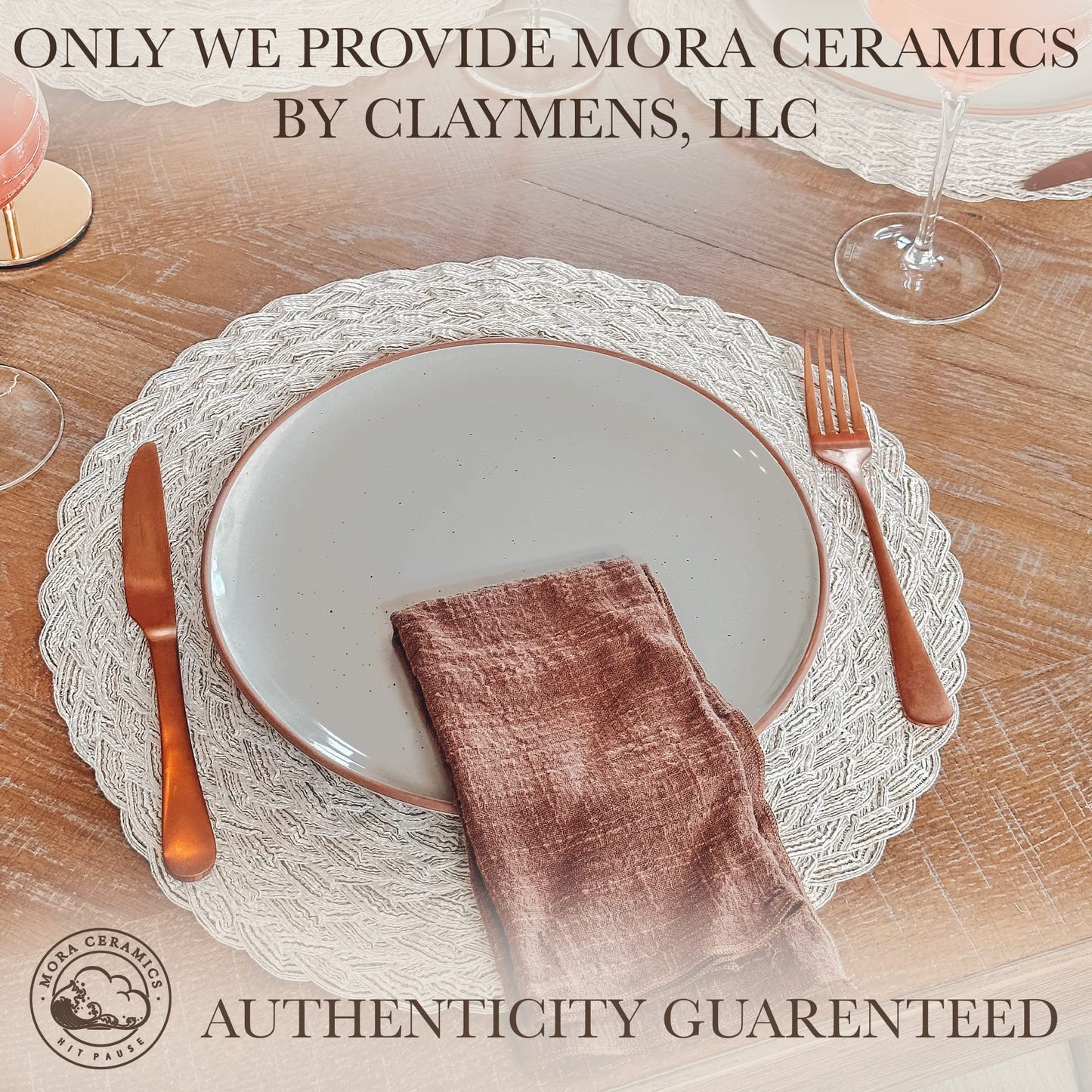 Mora Artisan Matte Ceramic Dinner Plates, Set of 6 (10 inch)