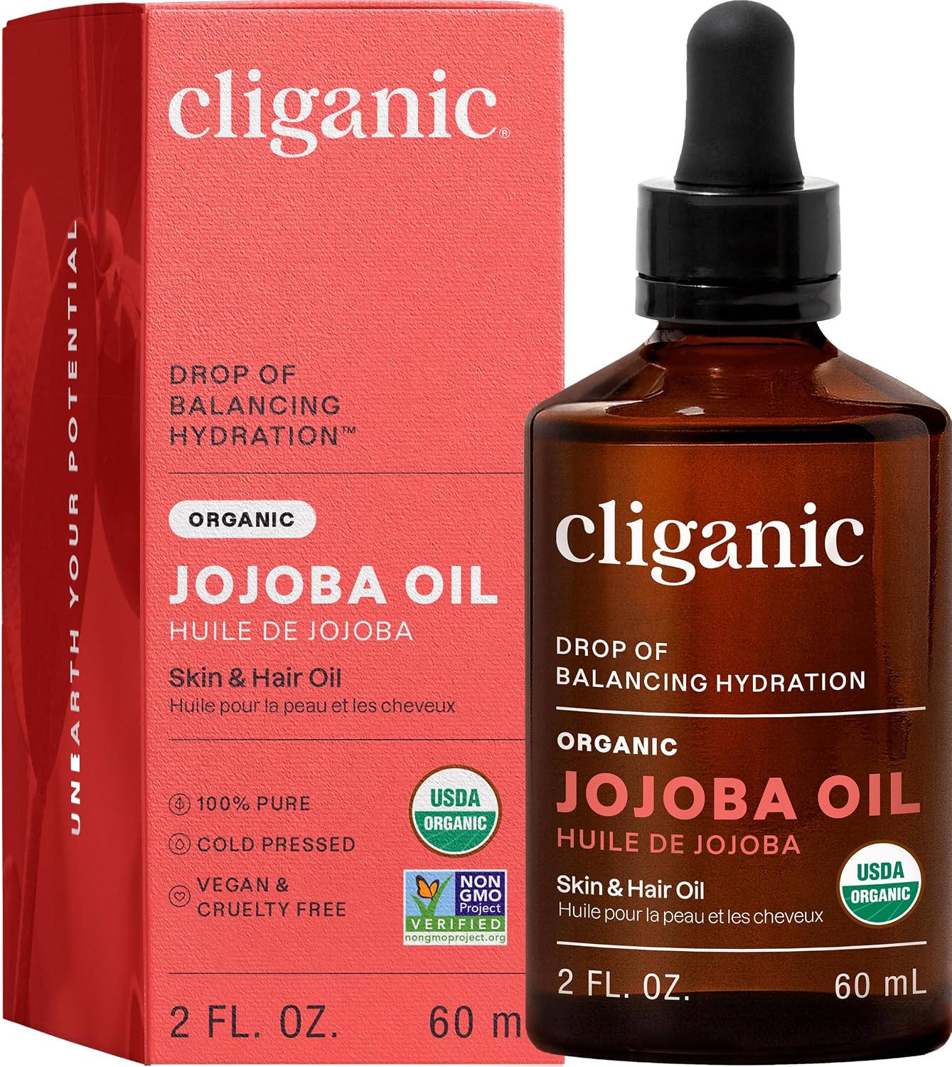 USDA Certified Organic Jojoba Oil, 100% Pure Single-Ingredient – Cliganic
