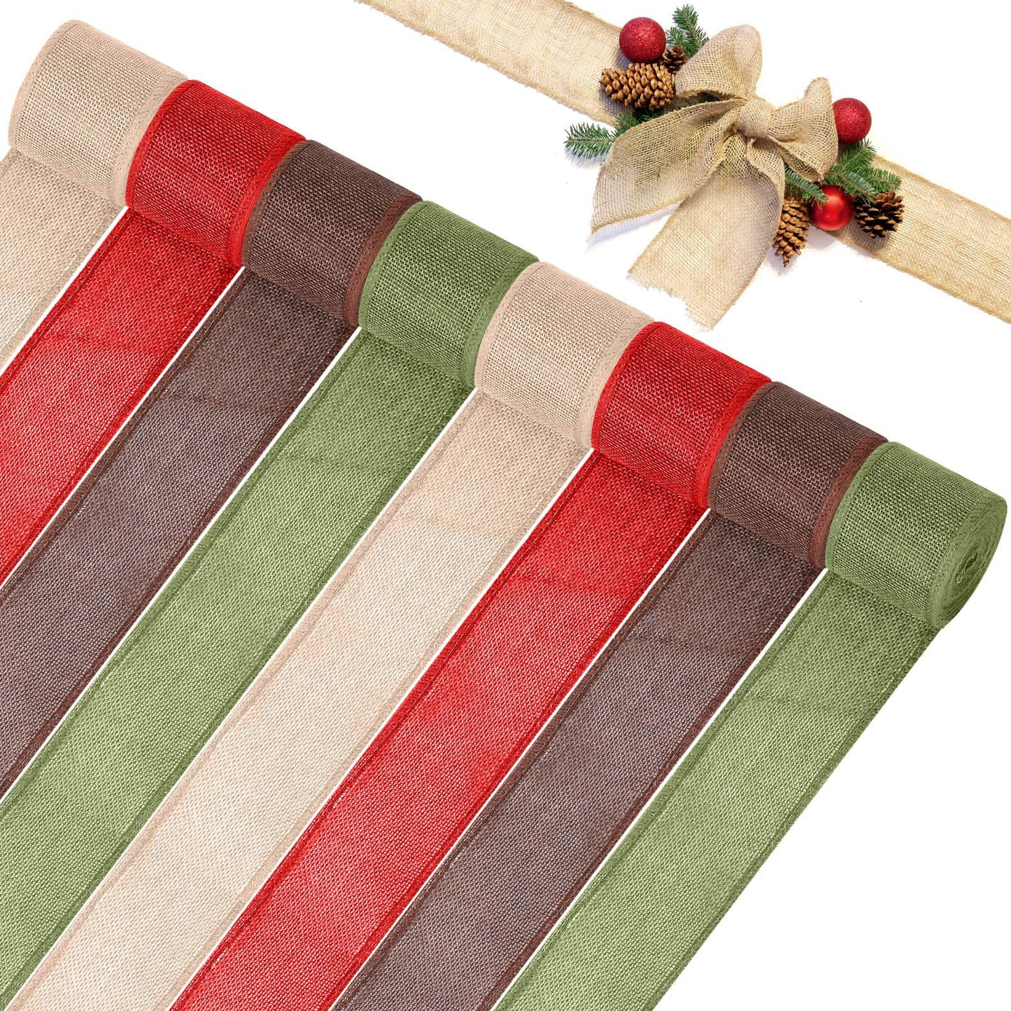 Extended 12-Yard Burlap Ribbon: Natural Wired Edge for Permanent, Handmade Bows & Garlands