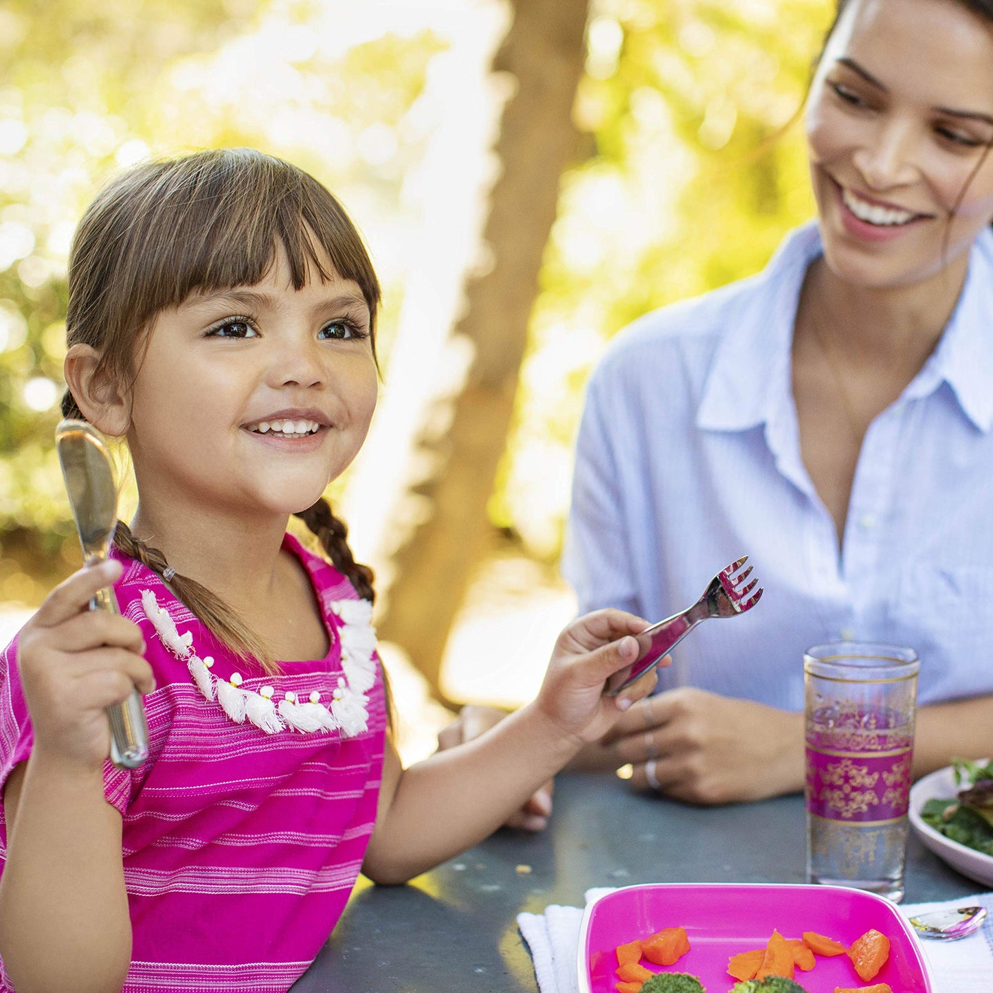 Munchkin Polish Toddler Utensils: Stainless Steel Fork, Knife, and Spoon
