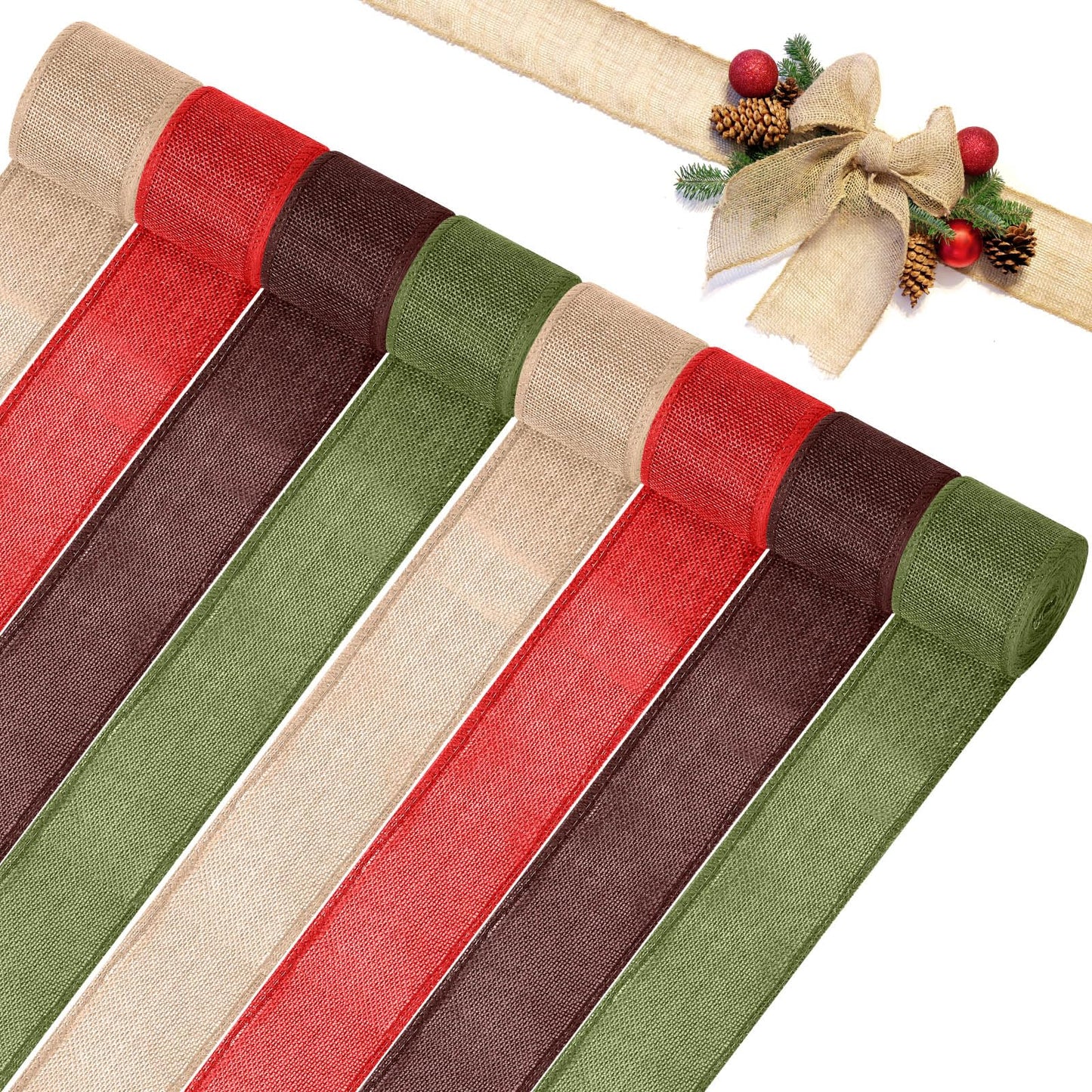 Extended 12-Yard Burlap Ribbon: Natural Wired Edge for Permanent, Handmade Bows & Garlands