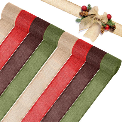 Extended 12-Yard Burlap Ribbon: Natural Wired Edge for Permanent, Handmade Bows & Garlands