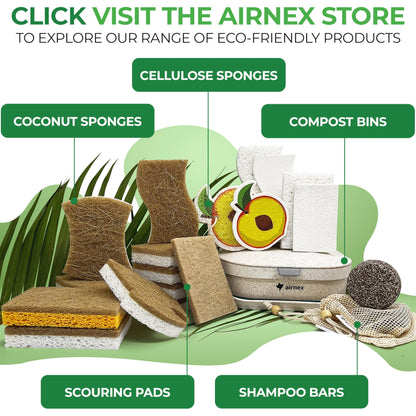 Natural Kitchen Sponge – Biodegradable Compostable Cellulose & Coconut Scrubber