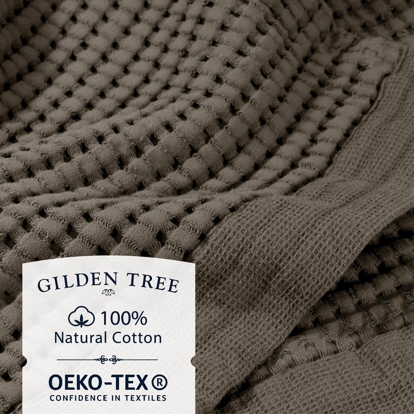 Gilden Tree Bathroom Mat: 100% Absorbent Cotton Waffle Weave
