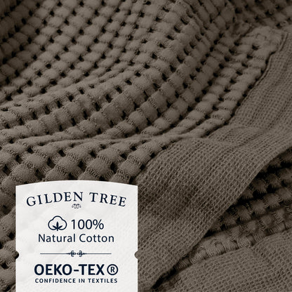 Gilden Tree Bathroom Mat: 100% Absorbent Cotton Waffle Weave