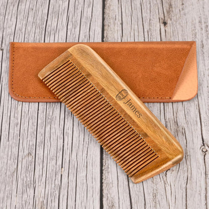 Handmade Green Sandalwood Wooden Comb, Anti-Static & Vegan – Onedor