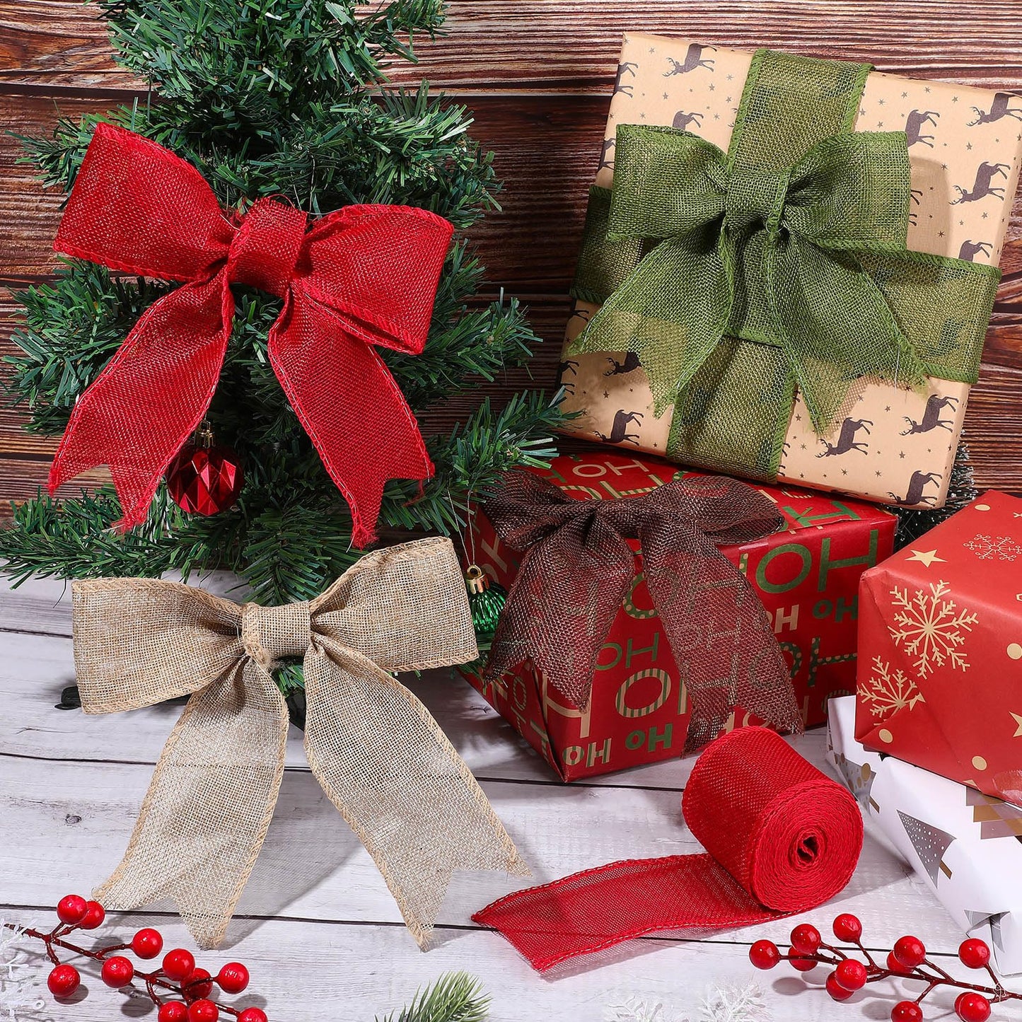 Extended 12-Yard Burlap Ribbon: Natural Wired Edge for Permanent, Handmade Bows & Garlands