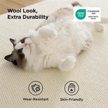 Bedsure OEKO-TEX Certified Machine Washable Faux Wool Area Rug