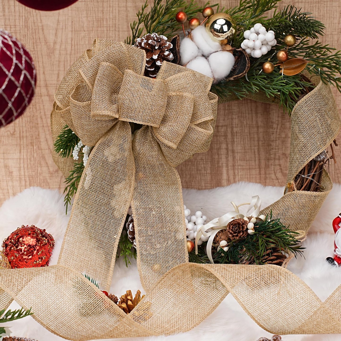 Natural Burlap Wired Ribbon: The Zero-Waste Christmas Accessory That Replaces Synthetic Plastic