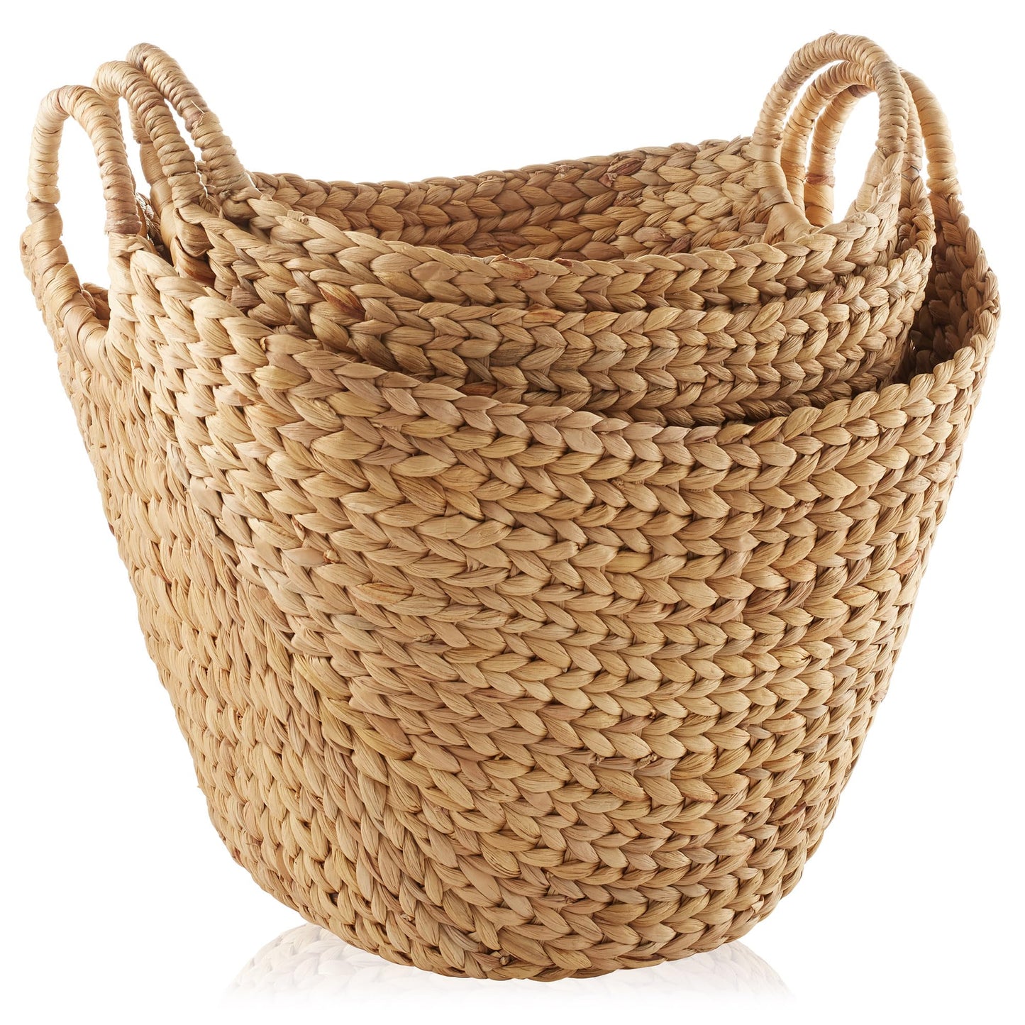 Casafield Set of 3 Sustainable Woven Water Hyacinth Boat Baskets