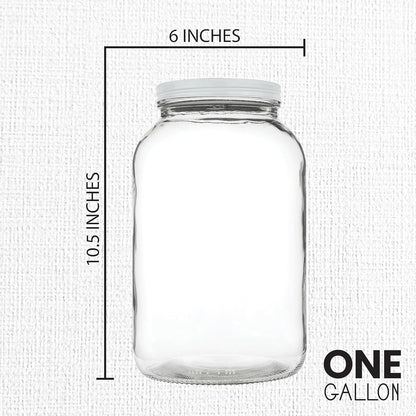 Kitchentoolz 1 Gallon Glass Mason Jar with Airtight Metal Lid