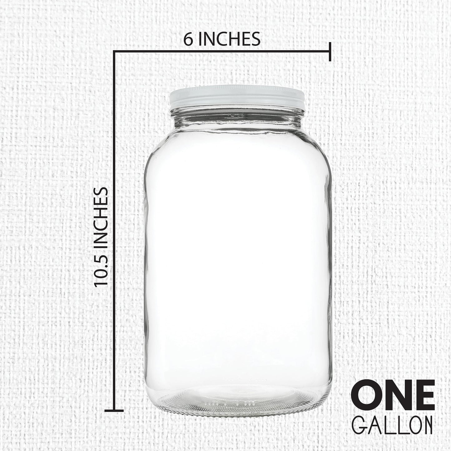 Kitchentoolz 1-Gallon Glass Mason Jars with Airtight Metal Lids (2-Pack)