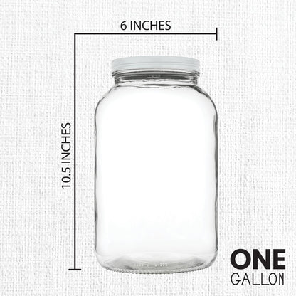 Kitchentoolz 1-Gallon Glass Mason Jars with Airtight Metal Lids (2-Pack)