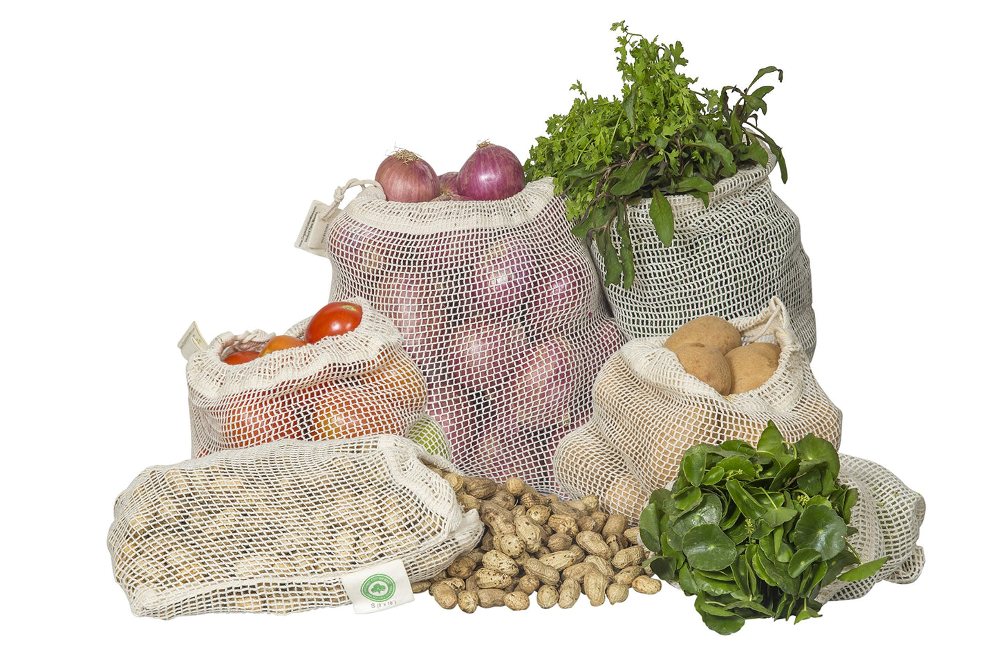 Reusable 100% Organic Cotton Mesh Produce Bags-Toxin-Free, Plastic-Free Double-Stitched