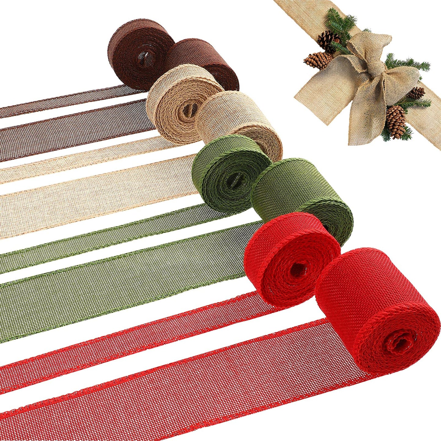 Extended 12-Yard Burlap Ribbon: Natural Wired Edge for Permanent, Handmade Bows & Garlands