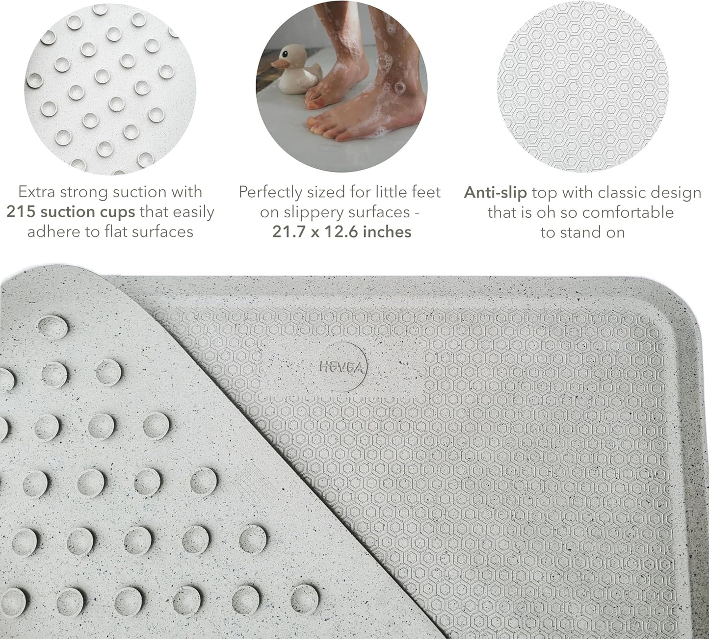 HEVEA Natural Rubber Wave Bath Mat: Plastic-Free & Biodegradable