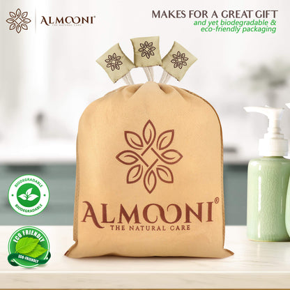 Almooni Natural Egyptian Loofah Exfoliating Body Scrubber (3-Pack)