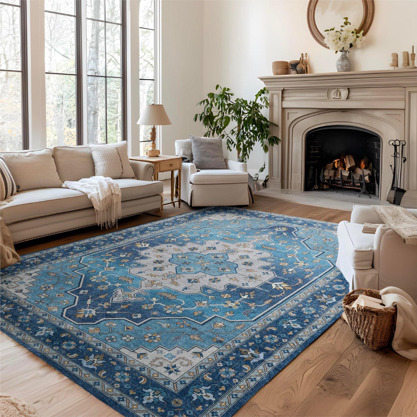 Bedsure OEKO-TEX Certified Machine Washable Faux Wool Area Rug