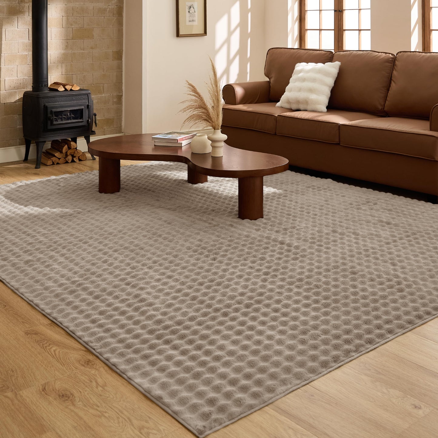 Bedsure OEKO-TEX Certified Machine Washable Faux Wool Area Rug