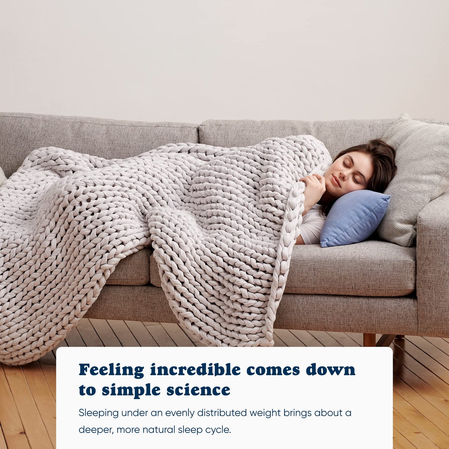 Bearaby Organic Cotton Napper: 100% Hand-Knit Weighted Blanket