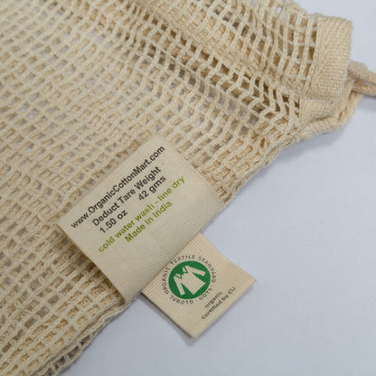 Reusable 100% Organic Cotton Mesh Produce Bags-Toxin-Free, Plastic-Free Double-Stitched