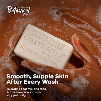 Australian Botanical Goat Milk Soap: Triple Milled with Organic Shea Butter