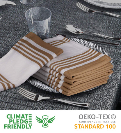 Urban Villa Cotton Kitchen Towels | TRUE Shift Eco Towels (20″×30″, Striped, Mitered)