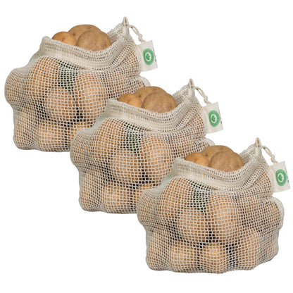 Reusable 100% Organic Cotton Mesh Produce Bags-Toxin-Free, Plastic-Free Double-Stitched