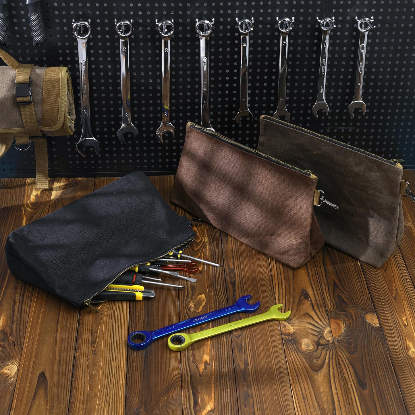 Heavy-Duty 16oz Waxed Cotton Canvas Multipurpose Parent Pouch